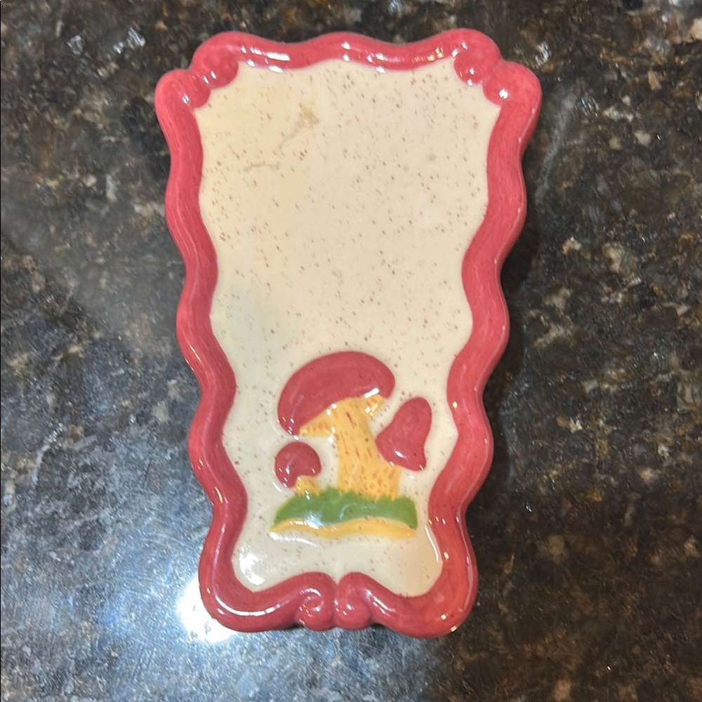 Vintage Mushroom Ceramic Plaque